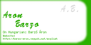 aron barzo business card