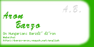 aron barzo business card